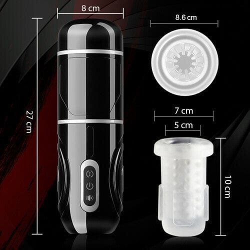 Lurevibe - PowerKing Ultra-Technical Hands-free 7 Telescopic Rotation Modes Male Masturbator Cup - Lurevibe