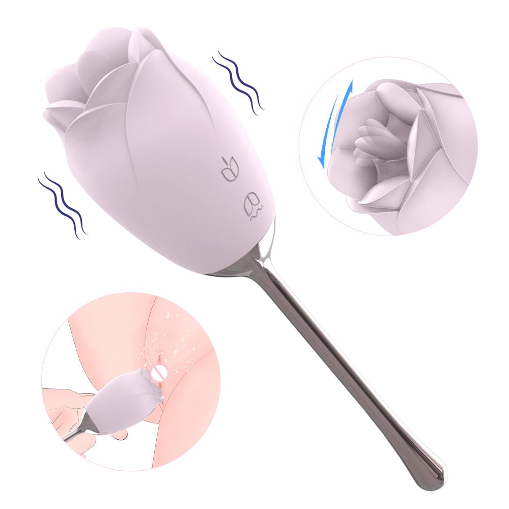 Silicone Rose Vibrator With Tongue Lickingfor Women - Lurevibe