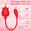 Lurevibe - 2 In 1 Rose Clitoris Vibrator Tongue Licking Thrusting Vibrator Nipple Stimulator