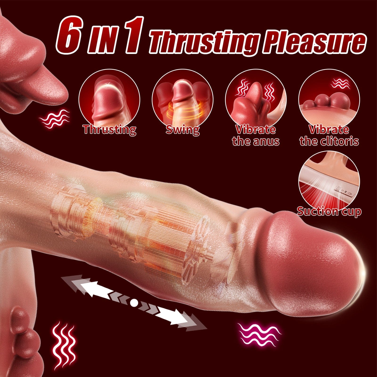 Ride Thrusting Tongue Dildo G Spot Vibrator