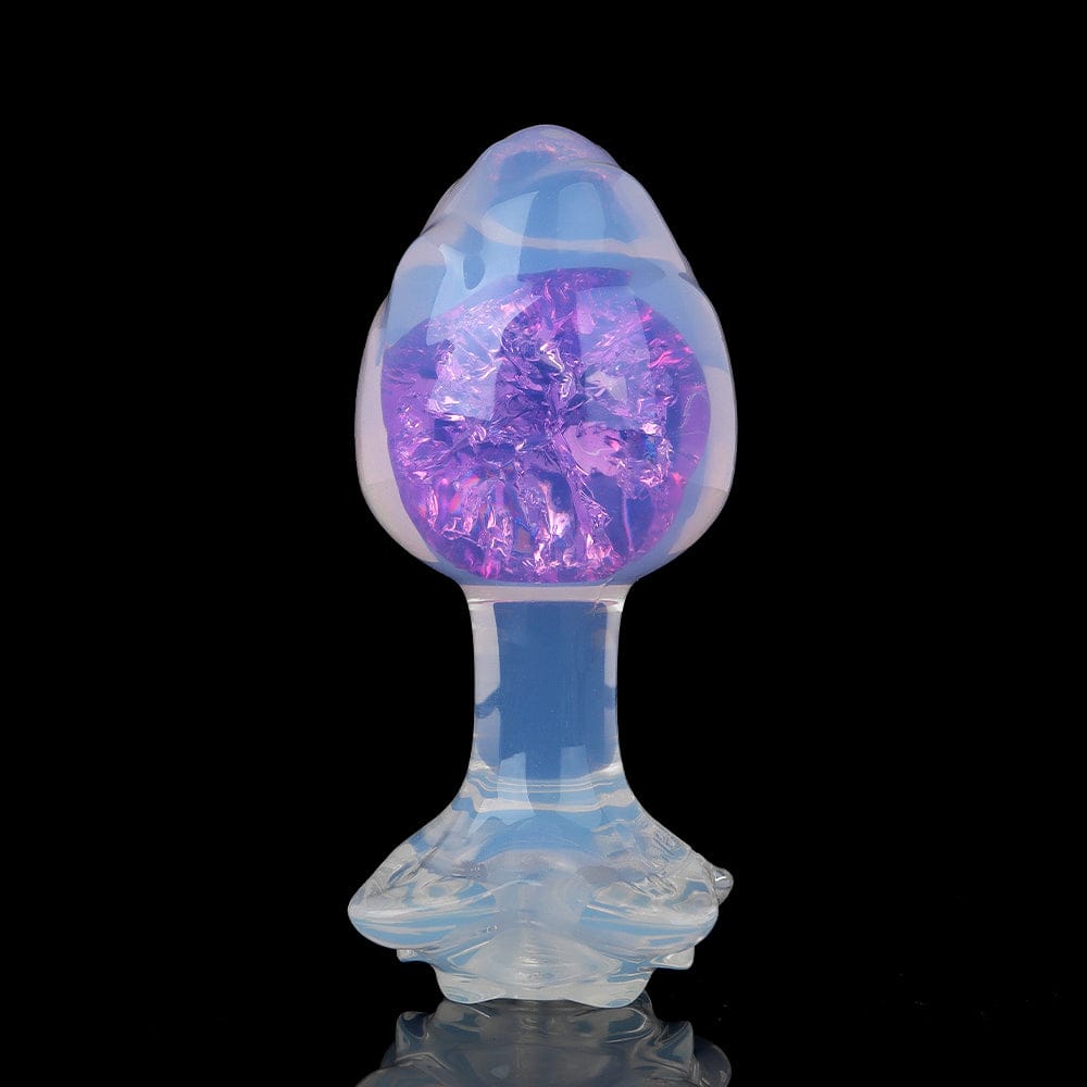 Aurora Rose Petal Crystal Silicone Anal Plug with Jeweled Base - Lurevibe