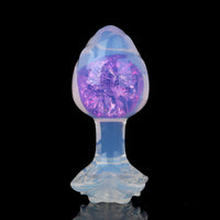 Aurora Rose Petal Crystal Silicone Anal Plug with Jeweled Base - Lurevibe