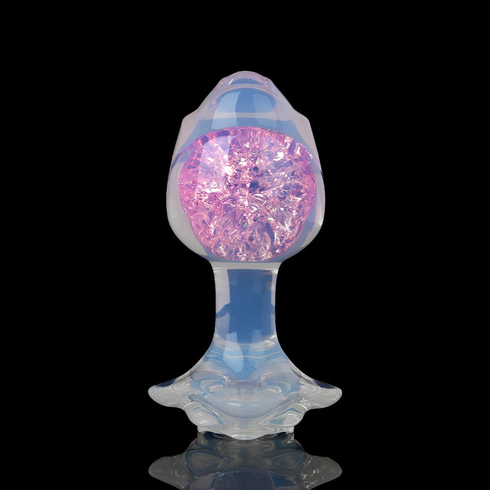Aurora Rose Petal Crystal Silicone Anal Plug with Jeweled Base - Lurevibe