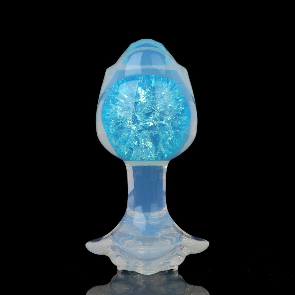 Aurora Rose Petal Crystal Silicone Anal Plug with Jeweled Base - Lurevibe