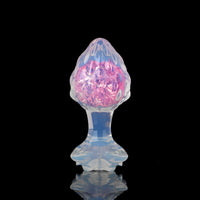 Aurora Custard Apple Textured Crystal Silicone Anal Plug with Rose Petal Base - Lurevibe