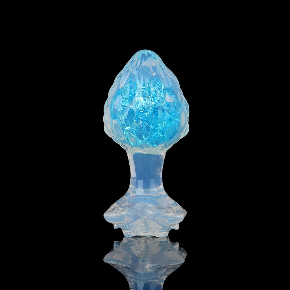 Aurora Custard Apple Textured Crystal Silicone Anal Plug with Rose Petal Base - Lurevibe