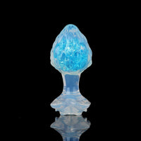 Aurora Custard Apple Textured Crystal Silicone Anal Plug with Rose Petal Base - Lurevibe