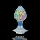 Aurora Custard Apple Textured Crystal Silicone Anal Plug with Rose Petal Base - Lurevibe