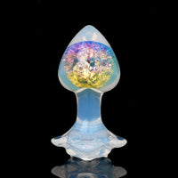 Aurora Peach Heart Crystal Silicone Anal Plug with Petal Base - Lurevibe