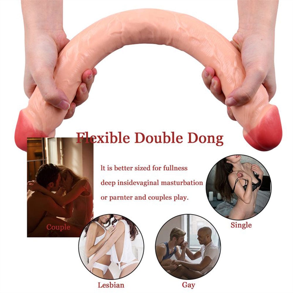 Double-Ended Soft Silicone Simulated Anus Masturbation Dildo - Lurevibe