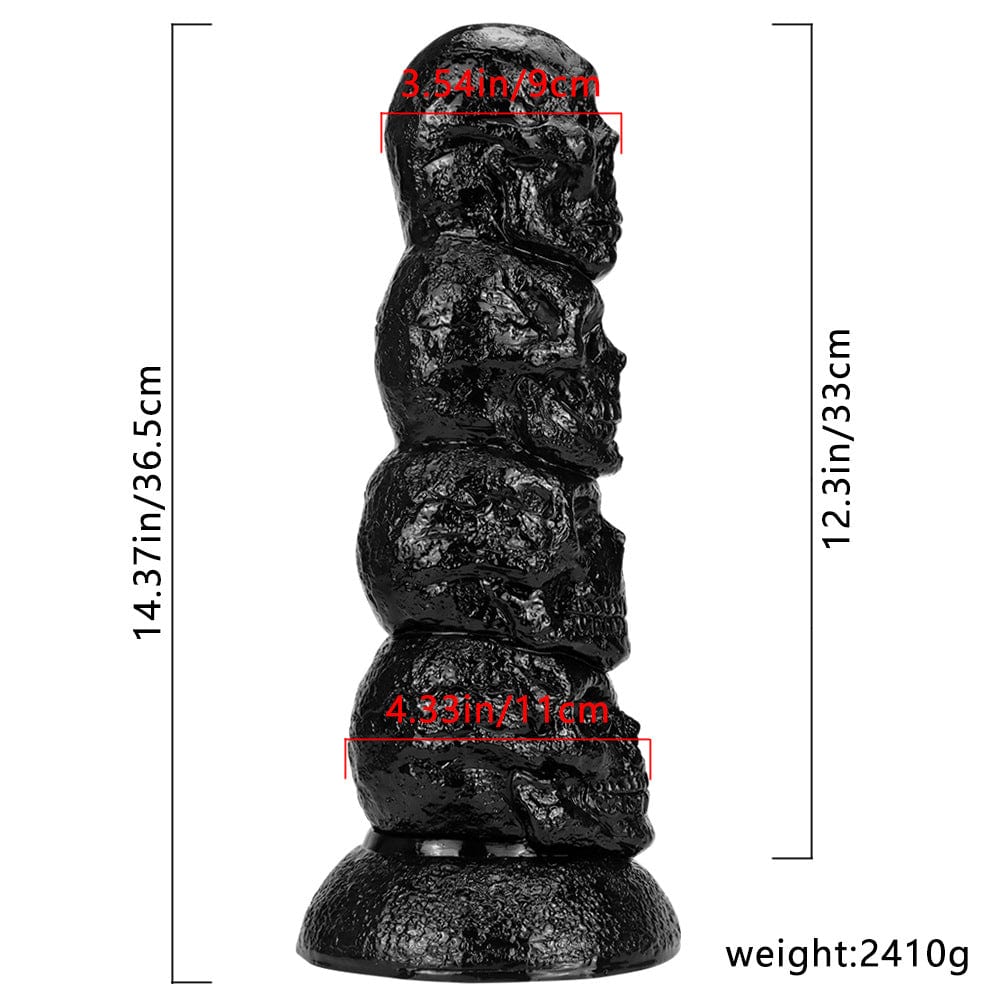 12.3 Inch Skull Giant Butt Plug Huge Dildo - Lurevibe