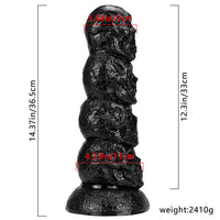 12.3 Inch Skull Giant Butt Plug Huge Dildo - Lurevibe
