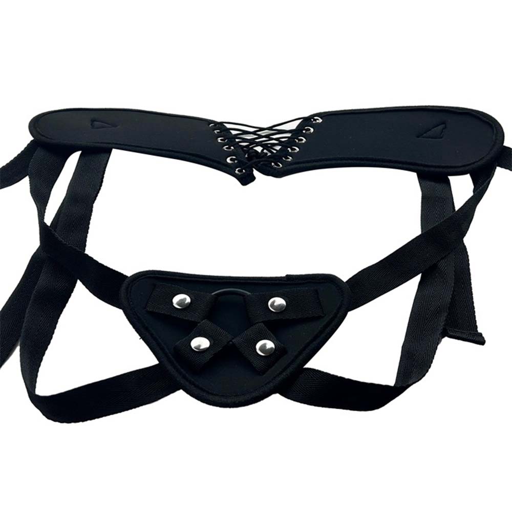 Strap-on Dildo Realistic Silicone Dildo with Wearable Sex Harness for Couple Pegging Women Lesbian Sex Fun, 7.6'' (Black) - Lurevibe