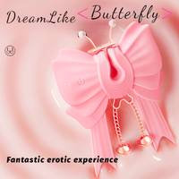 Pink Bowknot Vibrating Nipple Clamps App Control - Lurevibe