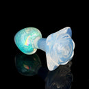 Aurora Peach Heart Acrylic Core Silicone Anal Plug with Petal Base - Lurevibe
