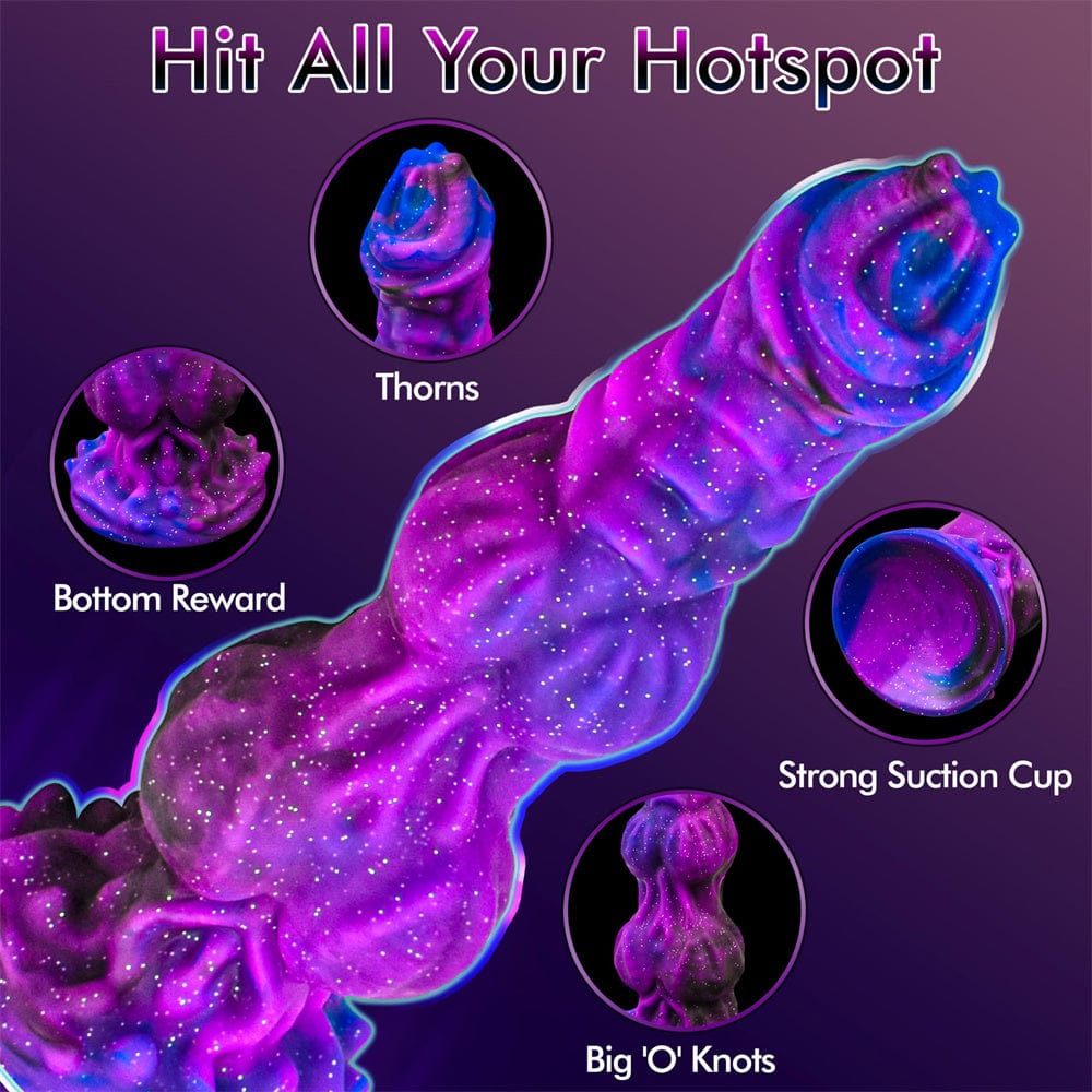 9.6 Inches Monster Dildo Fantasy Horse Dildo With 2 Big Knots And Strong Suction Cup - Lurevibe