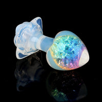 Aurora Peach Heart Crystal Silicone Anal Plug with Petal Base - Lurevibe