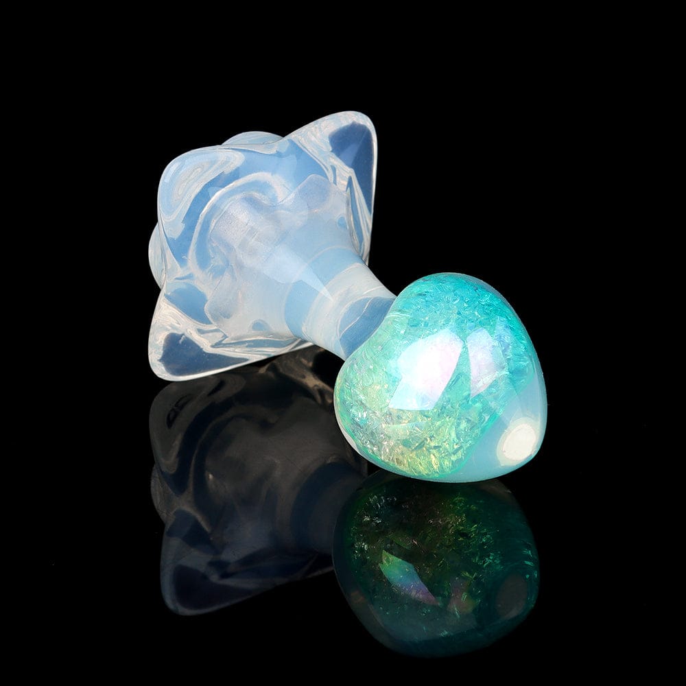 Aurora Peach Heart Acrylic Core Silicone Anal Plug with Petal Base - Lurevibe