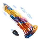 Colorful Golden Phoenix Electric Telescopic Vibrating Dildo With Remote Control - Lurevibe