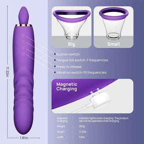 Lurevibe - Sucking Licking Vibrating Tongue Oral Clitoral G spot Vibrator - Lurevibe