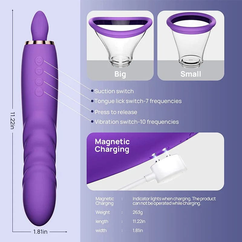 Lurevibe - Sucking Licking Vibrating Tongue Oral Clitoral G spot Vibrator - Lurevibe