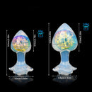 Aurora Peach Heart Crystal Silicone Anal Plug with Petal Base - Lurevibe