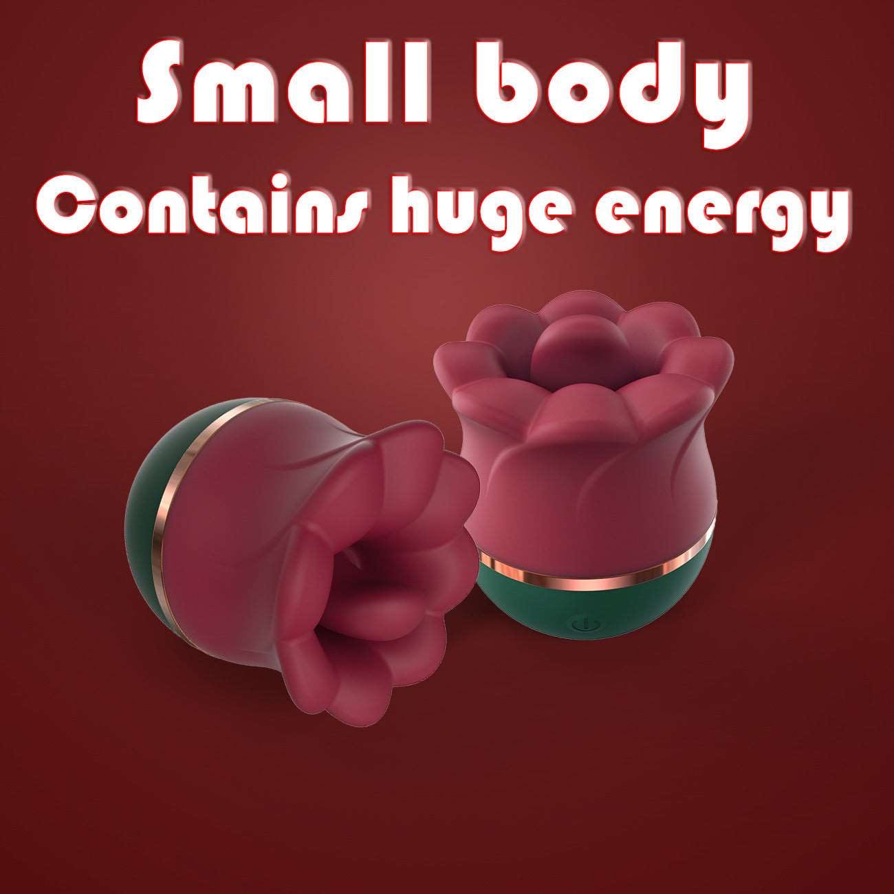 Lurevibe - 2 In 1 Rose Kiss Tongue Licking Rose Flower Vibrator