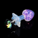 Aurora Peach Heart Crystal Silicone Anal Plug with Petal Base - Lurevibe