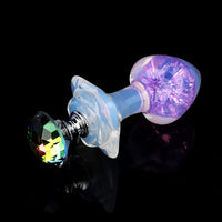 Aurora Peach Heart Crystal Silicone Anal Plug with Petal Base - Lurevibe