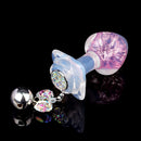 Aurora Peach Heart Crystal Silicone Anal Plug with Petal Base - Lurevibe