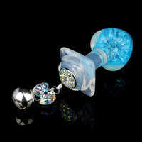 Aurora Peach Heart Crystal Silicone Anal Plug with Petal Base - Lurevibe