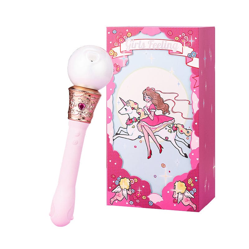 Girls Feeling 2-in-1 Unicorn Fairy Wand Vibrator with 8 suction & 10 vibrating modes - Lurevibe