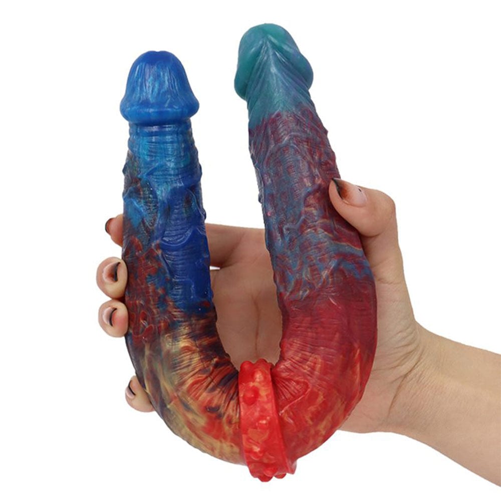 Colorful Double-Ended Liquid Silicone Anal Plug Dildo - Lurevibe