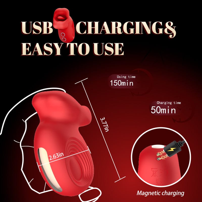 Rose Muncher Mouth Biting Tongue Licker Clitoral Stimulation Vibrator - Lurevibe