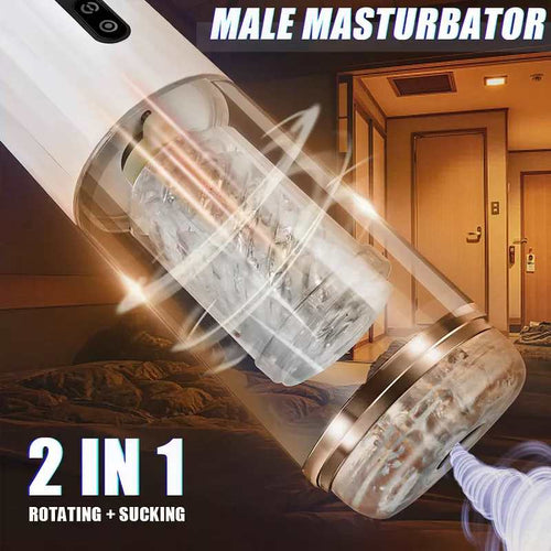 Rotierender, einziehbarer 10-Frequenz-Masturbator für Männer 