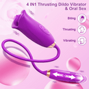 Lurevibe - Rose Muncher Rose Kiss Tongue Vibrator With Thrusting Dildo Vibrator - Lurevibe