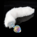 Aurora Peach Heart Crystal Silicone Anal Plug with Petal Base - Lurevibe