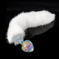 Aurora Peach Heart Crystal Silicone Anal Plug with Petal Base - Lurevibe