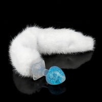 Aurora Peach Heart Crystal Silicone Anal Plug with Petal Base - Lurevibe