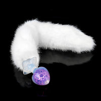 Aurora Peach Heart Crystal Silicone Anal Plug with Petal Base - Lurevibe