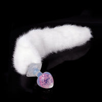 Aurora Peach Heart Crystal Silicone Anal Plug with Petal Base - Lurevibe