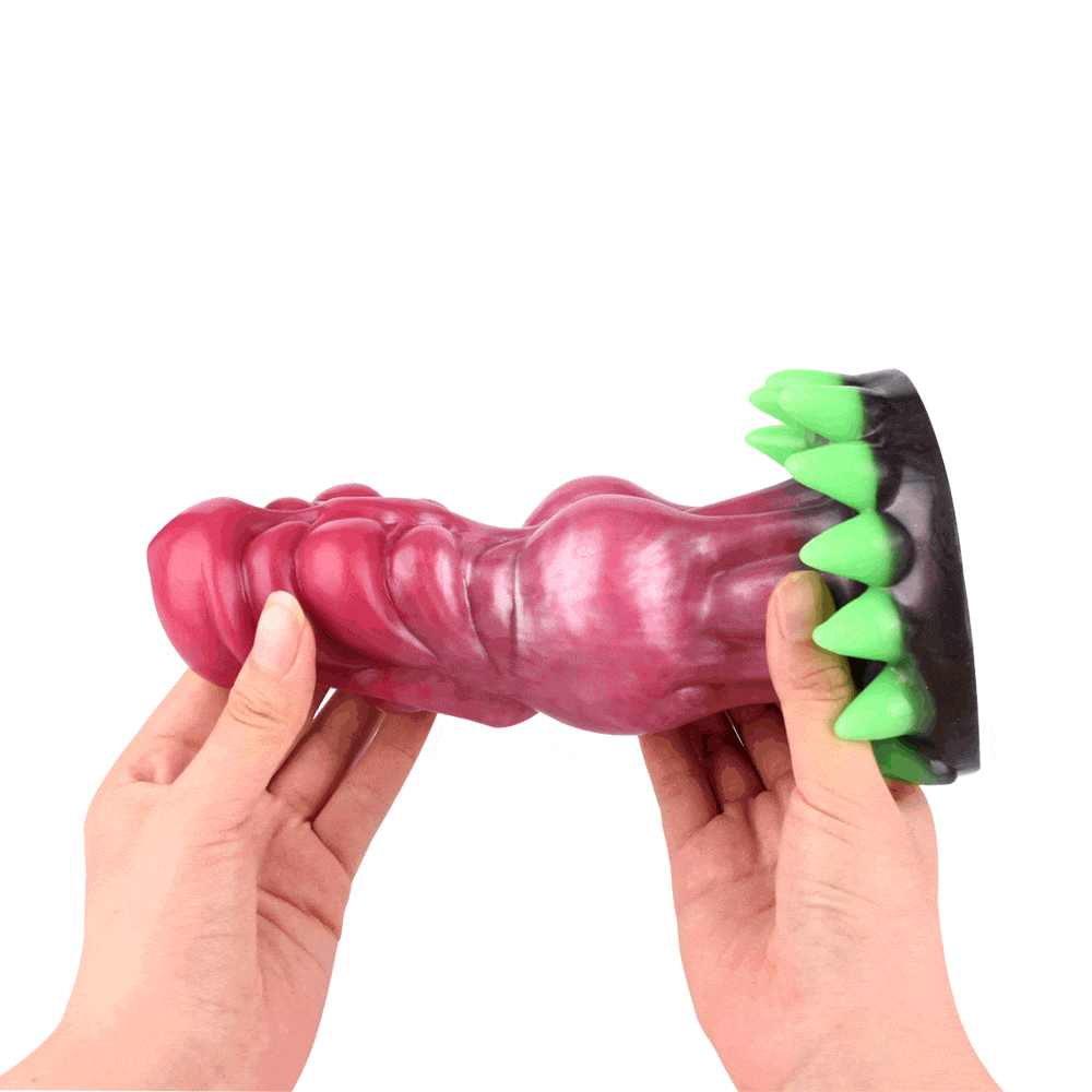 Surreal Realistic Wolf Teeth Luminous Silicone Dildo With Suction Cup - Lurevibe