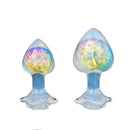 Aurora Peach Heart Crystal Silicone Anal Plug with Petal Base - Lurevibe