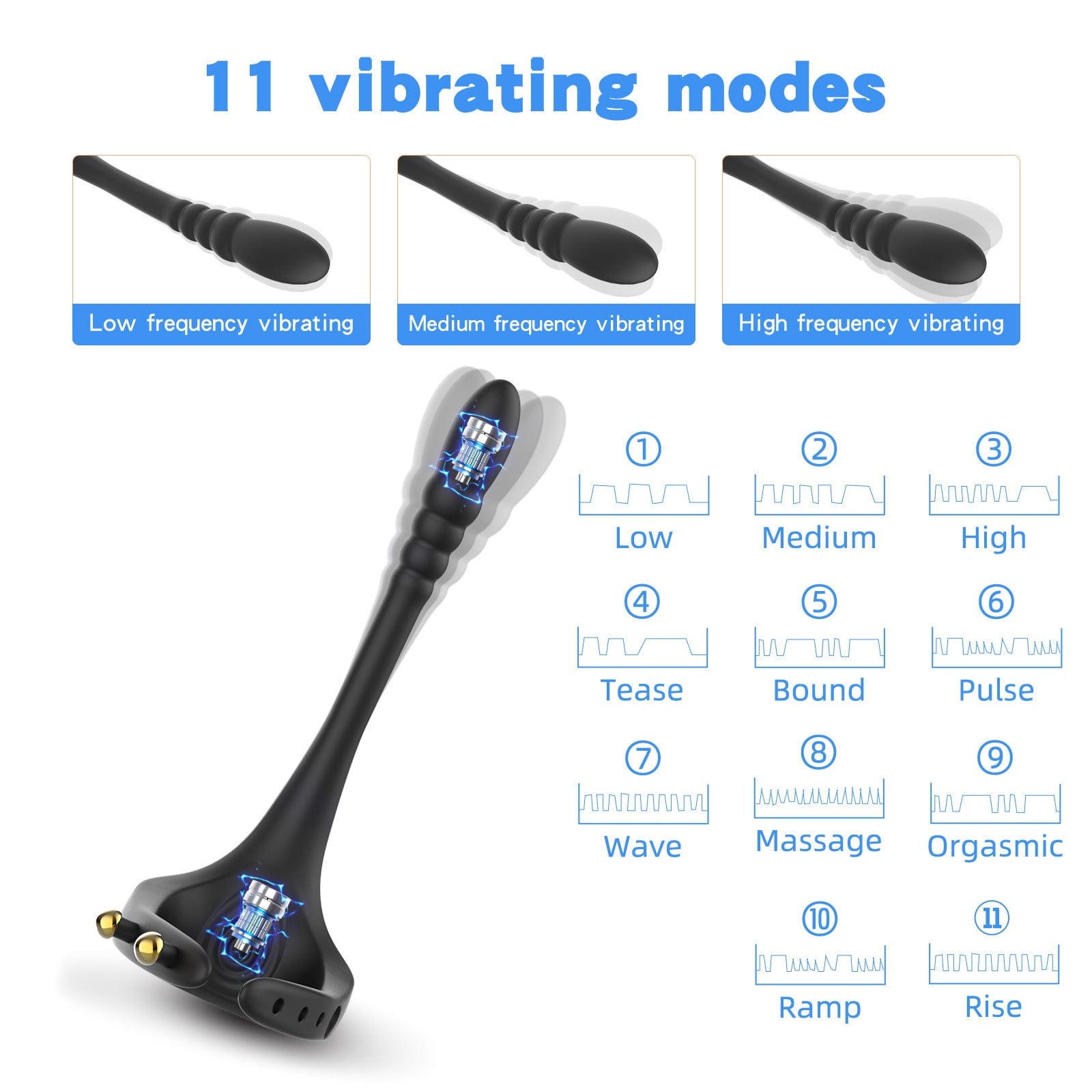 Wireless Remote Control Vibrating Penis Ring With Prostate Massager - Lurevibe