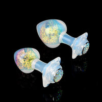 Aurora Peach Heart Crystal Silicone Anal Plug with Petal Base - Lurevibe