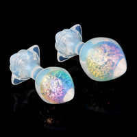 Aurora Peach Heart Crystal Silicone Anal Plug with Petal Base - Lurevibe