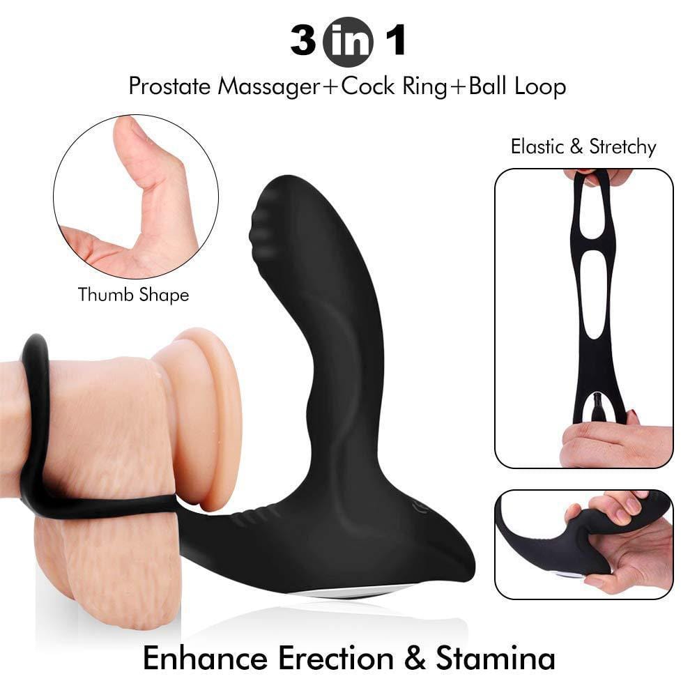 Prostate Massage Vibrator Anal Plug Wireless Control Delay Ejaculation Ring - Lurevibe