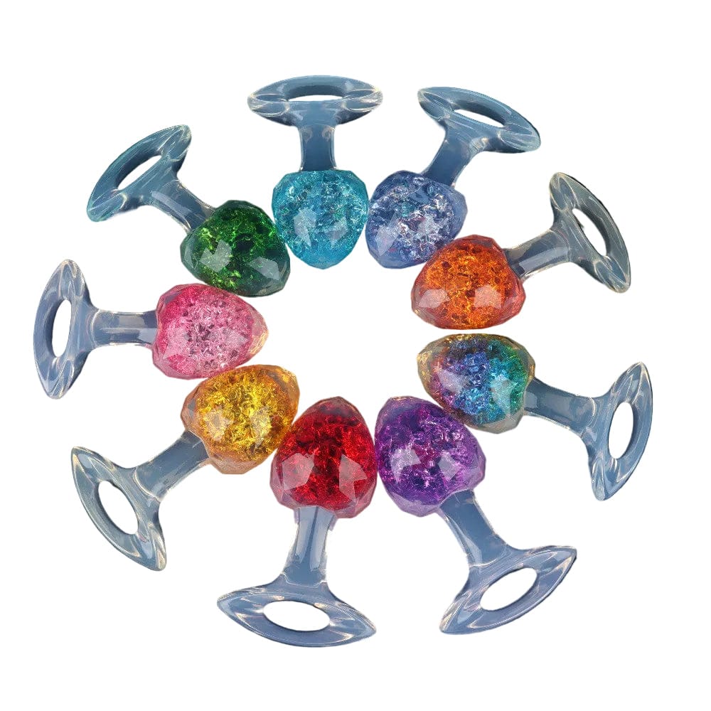 Aurora Faceted Diamond Crystal Silicone Anal Plug with Oval Pull-Loop Base - Lurevibe