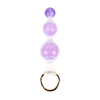 Aurora Peapod Graduated Anal Beads Plug with Metal Pull Ring - Lurevibe