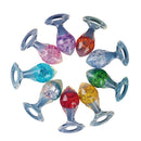 Aurora Drill Bit Crystal Silicone Anal Plug with Oval Pull Loop - Lurevibe